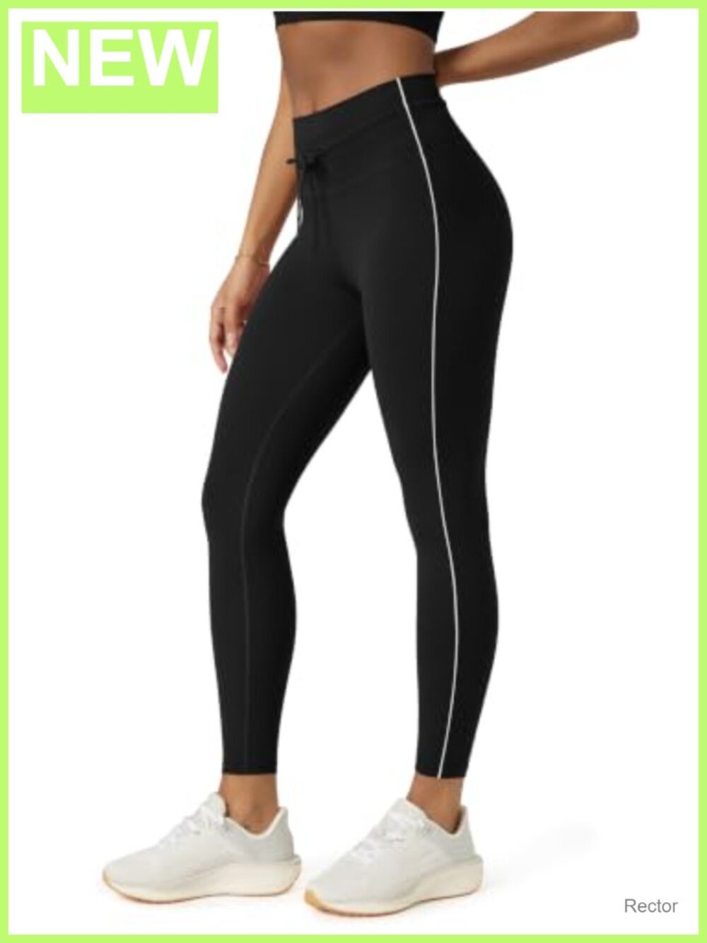 High Waist Drawstring Yoga Leggings 7/8 Length Compression Workout Pants
